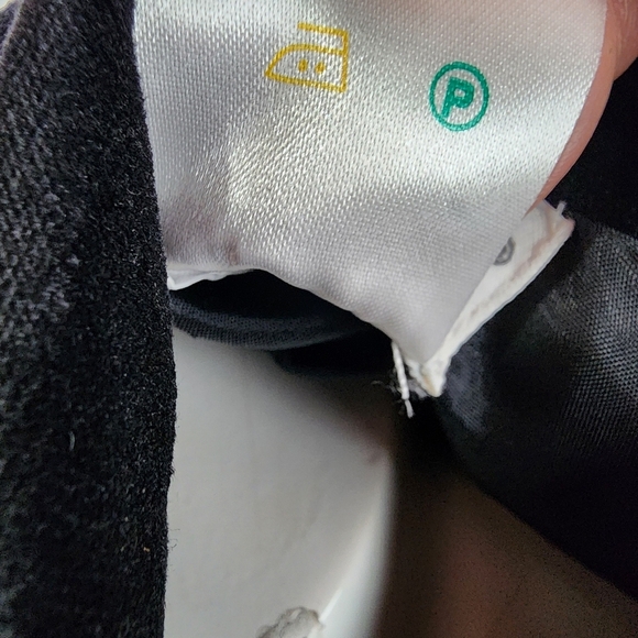 Vintage 80s Wool Preppy Tweed Blazer Velvet Trims Black White Academia Size 16 - Picture 15 of 15